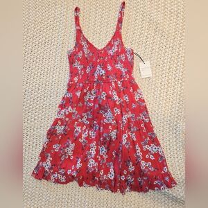 NWT Japna Red and Blue Floral Dress